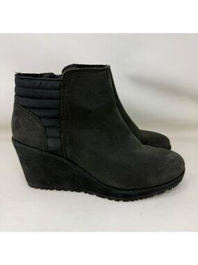 Merrell Tremblant Leather Wedge Side Zip Boots Black  Women’s Size 7